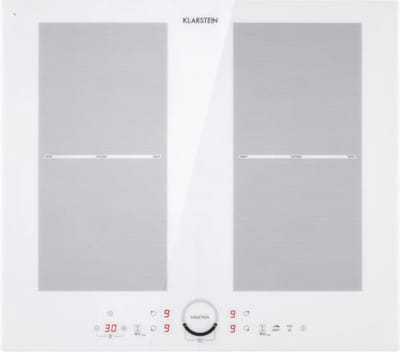 Klarstein Inductiekookplaat 4 zones – Glaskeramische kookplaat – Inbouw – Touch bediening met display – Digitale weergave & timerfunctie – Snel opwarmen – 7000 W - Inductie Kookplaat Kookveld - 52 cm - voor Keuken - Flexzone Schuifregelaar 9 Standen