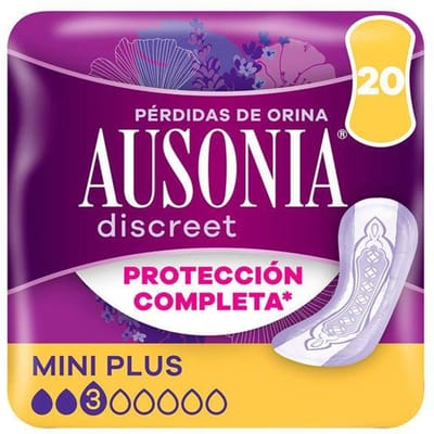 Hygiëne-inlegkruisjes Inlegkruisjes incontinentie AUSONIA DISCREET mini plus 20 stuks