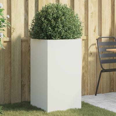 vidaXL - Plantenbak - 42x38x75 - cm - staal - wit