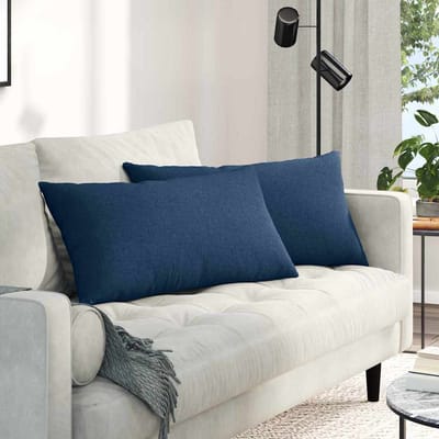 vidaXL - Zitkussens - 2 - st - Stof - Blauw - 80 - x - 40 - cm