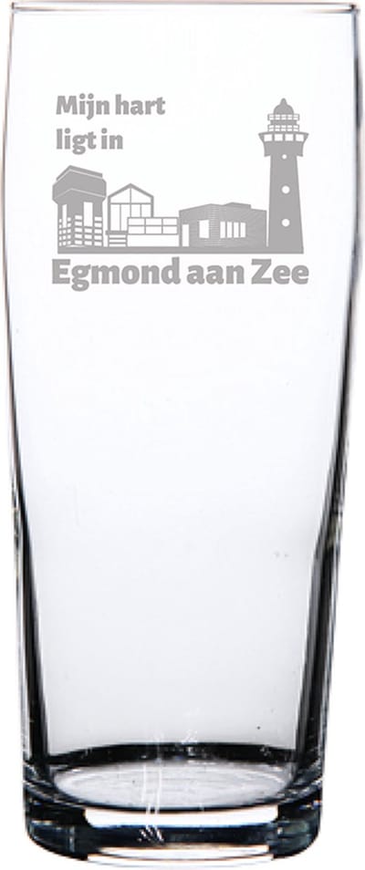 Gegraveerde bierfluitje 19cl Egmond aan Zee