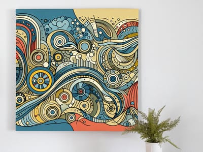 Abstract relief schilderij | Reliëf van de ziel: Een abstract kunstwerk vol diepte | Kunst - 60x60 centimeter op Canvas | Foto op Canvas