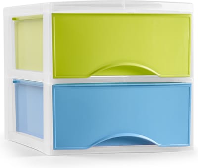 Plasticforte Ladeblokje/bureau organizer met 2 lades - multi - L26 x B36 x H25 cm