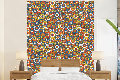 Behang - Fotobehang Patroon - Retro - Cirkel - Breedte 225 cm x hoogte 280 cm