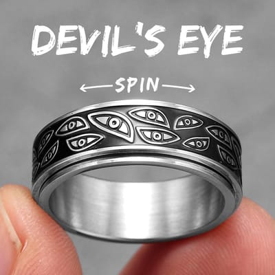 Duivel Multi Ogen Heren Ringen Roestvrij Staal Punk Vintage Desinger Coole Spullen Mode Sieraden Accessoires Voor Vrouwen Cadeau 13 white