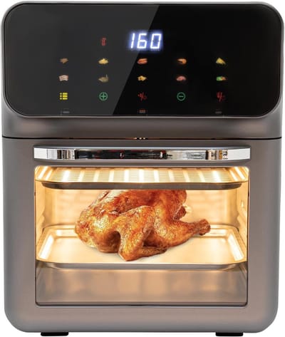 Elektrische Oven - Heteluchtfriteuse Stoom - Snel Koken - Visueel Touchscreen - Compact Formaat - Zwart