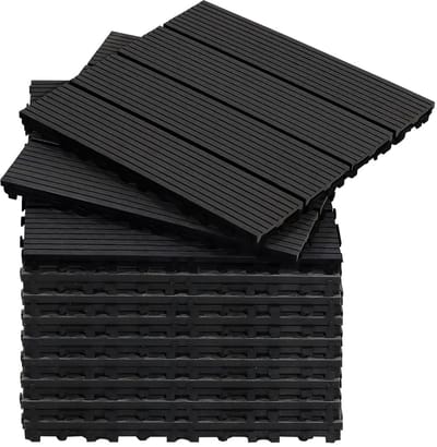 Vloertegels - Composiet Tegels - Buitenruimte Verfraaien - Kliksysteem - 30 x 30 cm - Donkergrijs