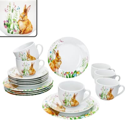 18-delig koffieservies OSTERFREUDE porselein voor 6 personen