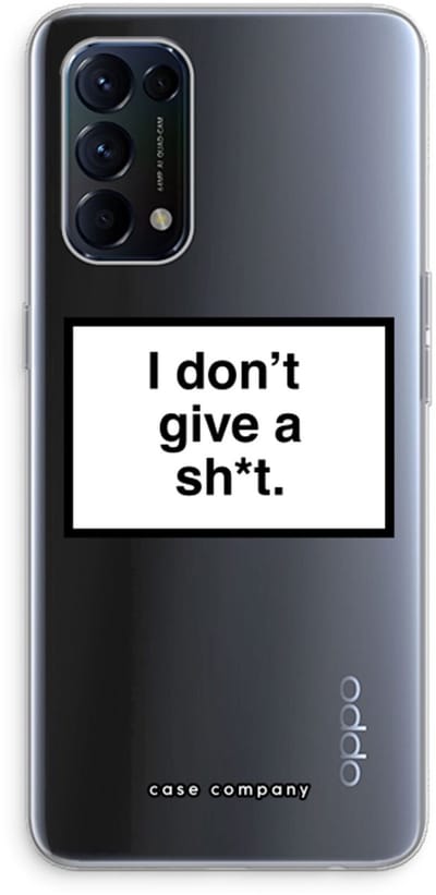 Case Company® - Hoesje geschikt voor Oppo Find X3 Lite hoesje - Don't give a shit - Soft Cover Telefoonhoesje - Bescherming aan alle Kanten en Schermrand