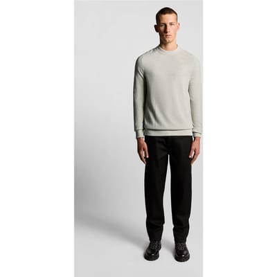 Lyle & Scott Pique Mock Neck Jumper Light Grey Marl Taglia: XS | Maglioni a maglia Outlet | Uomo | Grigio