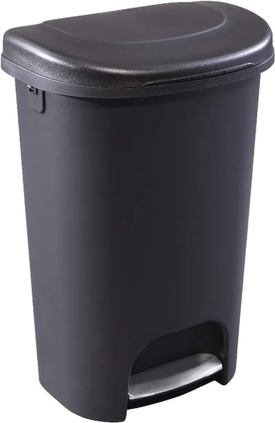 13 Gallon (50 Liter) Keukenprullenbak met Deksel en Voetpedaal - Zwarte Afvalemmer