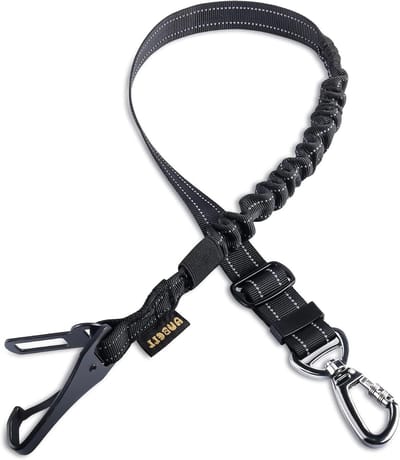 Huisdier Autostoel Riem - Honden Autogordel - Veilig Reizen - Elastische Buffer - 63.5-81 cm - Zwart