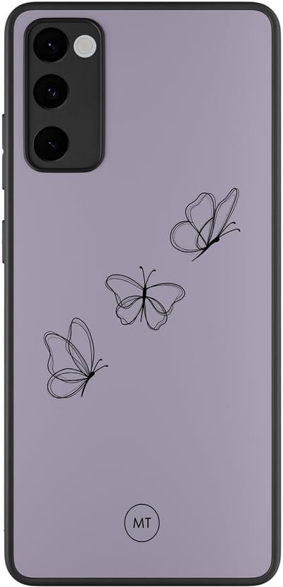 Hoesje geschikt voor Samsung Galaxy S20 FE - Vlindertjes - TPU Hard Case Backcover - Paars - Mooie Telefoonhoesjes