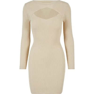Urban Classics - Cut Out Kokerjurk - L - Beige