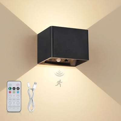 Draadloze Led-wandlamp met Bewegingsmelder en Afstandsbediening - 3 Kleurinstellingen - Oplaadbare Batterij