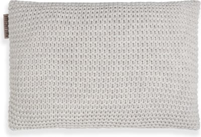 Knit Factory Vinz Sierkussen - Rechthoekig kussen - Kussen woonkamer - Bank kussen - Decoratie kussen - Beige - 60x40 cm - Kussenhoes inclusief kussenvulling