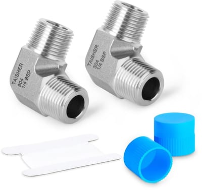 Dailygoods - 90 Graden Elleboog - 1/4 Inch - Hoogwaardige Adapter - Staal - Fitting voor Pijpleidingen - 2 Stuks - Geschikt voor Diverse Toepassingen