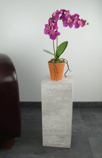 Bloemenzuil Betonlook - Decoratieve Zuil - Planten Presenteren - Stabiele Constructie - 21 x 21 x 50 cm - Grijs