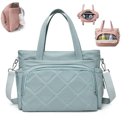 Lunchtas voor dames – Grote lunchbox – Geïsoleerde, meerdelige tassenset – Opbergtas voor kleding – Geïsoleerde tas voor babyflessen/moedertas – Ruime, stevige draagtas – Ideaal voor werk & buitenactiviteiten – 36 x 16 x 27 cm