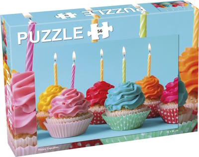 Tactic Cupcakes – Puzzel – 56 stukjes – Zoet en Speels Illustratiethema – Strak en Rustgevend Ontwerp – Hoogwaardige Scandinavische Kwaliteit