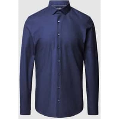 OLYMP 24/7 No. 6 Six super slim fit overhemd - twill - marine blauw - Strijkvriendelijk - Boordmaat: 43 (EU maat: XL)