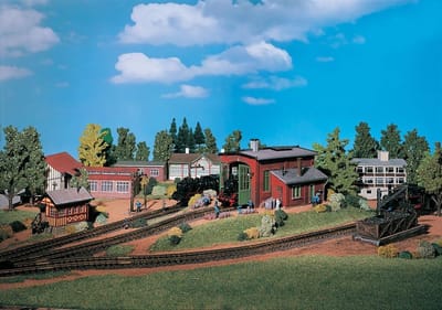 Model Spoor Schuur - Locomotief Garage - Modelbouw Treinen - HO OO Schaal - Meerkleurig