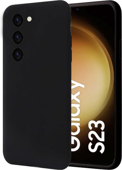 Hoesje geschikt voor Samsung S23 - Liquid Back Case Cover Zwart