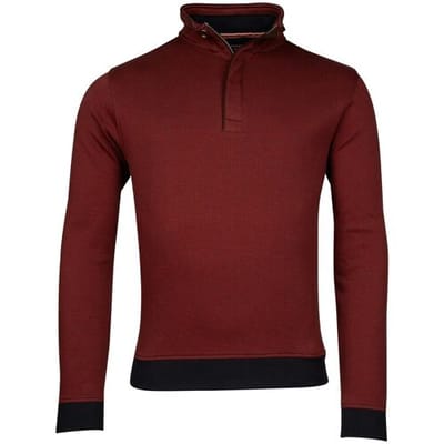 Baileys Trui Half Zip 2-Tone Jacquard Interlock Doubleface Sweat Deep Red / male