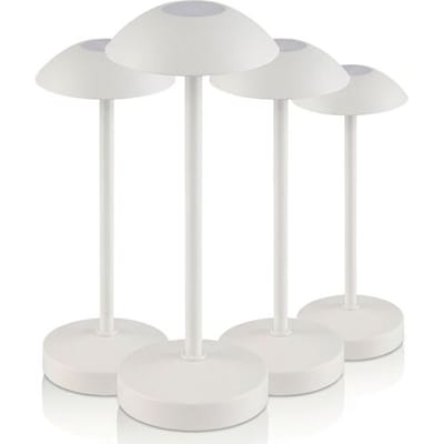 GGM Gastro (4 Stück) Tischleuchte - ALVA - dimmbar in 3 Stufen - Ø 80mm - Whisper White