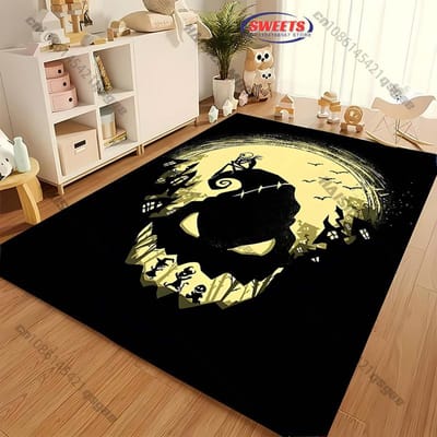 1 ST De Nightmare Before Christmas Thema Tapijt Woonkamer Slaapkamer Bank Grote Decoratie Mat Kerstmis Halloween Top 10 Vakantiecadeaus 40x60cm (16x24in)