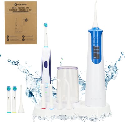 Silvergear Elektrische Tandenborstel en Waterflosser - Complete Set met Accessoires - Draadloos - Wit