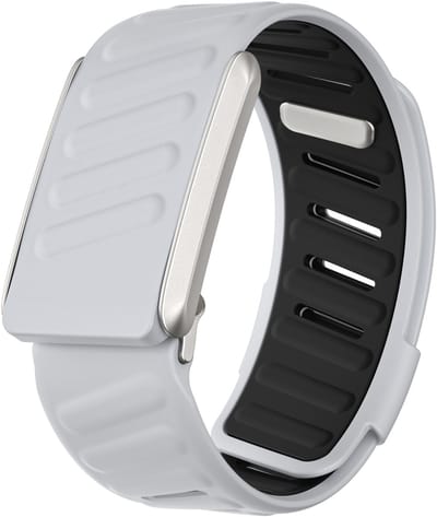 Strap-it Siliconen sport bandje met druksluiting - geschikt voor de Whoop 4.0 (lichtgrijs/zwart)