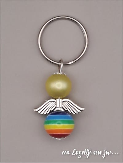 Regenboog Engeltje - Regenboom poppetje - Geluksengeltje -Beschermengel - Gardian angel - Geluksengel - Engeltje - Klein cadeautje - Gelukspoppetje - Gelukshanger