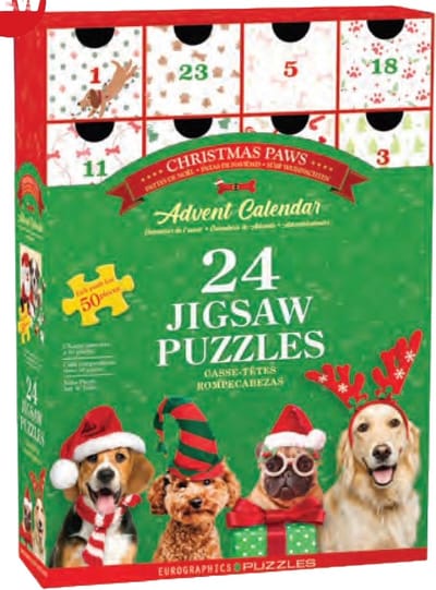 Eurographics - Adventskalender, Kerstpootjes [Advent Calendar, Christmas Paws] - 24×50 stukjes 12,5×12,5cm (b×h) - Adventskalender