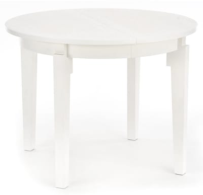 Uitschuifbare ronde eettafel Sorbus 100 cm breed in wit