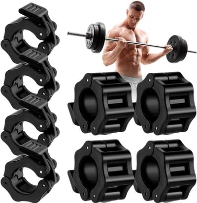 30mm Olympische Dumbbell Klemmen Set van 8 Stuks - Zwart, Geschikt voor Gewichtheffen en Fitness