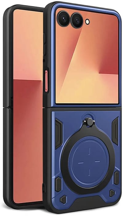 Hoesje geschikt voor Samsung Galaxy Z Flip 7 - Techsuit CamGuard Pro Back Cover - Blauw