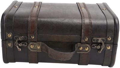 Dailygoods- Houten Koffer - Ruim en Duurzaam - Retro Design - Studiodecoratie - Fotografie-rekwisieten - Intuïtieve Vergrendeling - 24 x 17,3 x 11,9 cm - Opbergkoffer