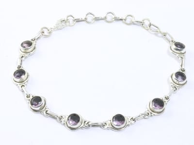 Fijne zilveren armband met amethist