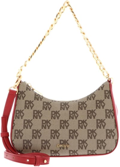 DKNY schoudertas handtas Jenna Demi Crossbody Bag Chino / Bright Red Lichtbruin