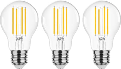 Modee E27 LED Lamp 8W - 1055lm - 2700K - Warm Wit - LED Filament Globe A60 - Vervangt 75W Halogeen Gloeilamp - 3 stuks