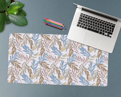 Coloray Bureau Onderlegger - Pastelbladeren Bureaumat - 90 cm x 45 cm - Veelkleurig Bureau Onderlegger - Onderlegger Bureau - Bureau Onderlegger Groot - Bureau Onderlegger XXL - Computer Mat