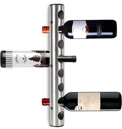 DnA® Wijnrek Muur - Wijnrek - Wijnrek Hout - Zilver - 5cm x 42cm x 30cm