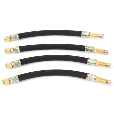 4 Pièces Adaptateur d'Extension de Valve de Pneu Transfert Flexible Tuyau Gonflable Voiture Universel 190mm black