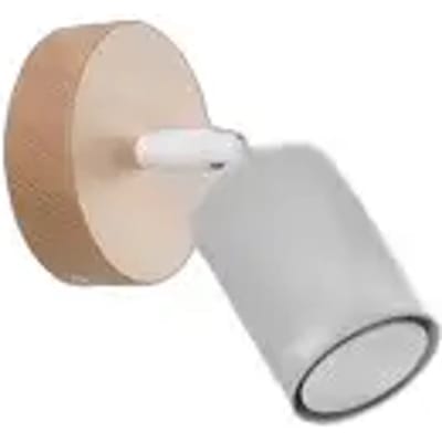 Sollux Lighting Wandlamp Verdo - GU10 - wit hout - staal/hout - 16x16x10cm