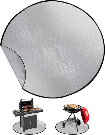 Vuurkorfmat - Onderlegger Grillmat - Onder Buitenhaard - Hittebestendig Glasvezel - 91 cm Rond - Zwart