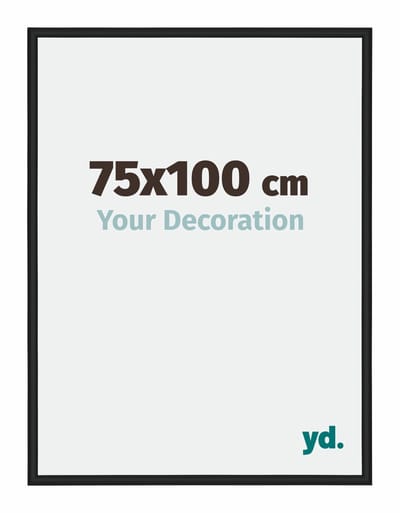Your Decoration - Fotolijst 75x100 cm - Aluminium - Zwart Hoogglans - Miami