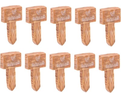 Miniatuur Bordjes - Tuindecoratie Bordjes - Planten Markeren - Realistische Vormgeving - 10 Stuks - Koffie