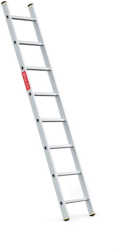 Baulich Lichtgewicht aluminium ladder - 8 treden - Aanleunladder met antislip sporten - Voor professioneel en huishoudelijk gebruik - Werkhoogte 320 cm - 150 kg