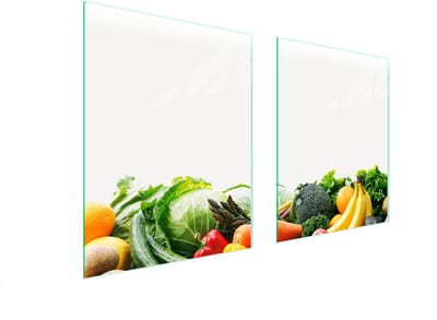 TMK ArtDeko - Serie - Glazen Beschermplaat voor Fornuis - 85x52 cm - Vegetarisch Design